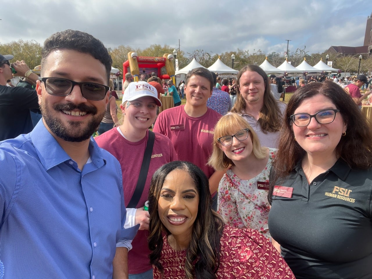 "Image of HR team members at F&A Appreciation Event, Akín Valentín Quiñones, Emily Lane, Joel Hunt, Tyler Beasley, Laura Jerrolds, Brianna Sorne, Renish Gibbs"