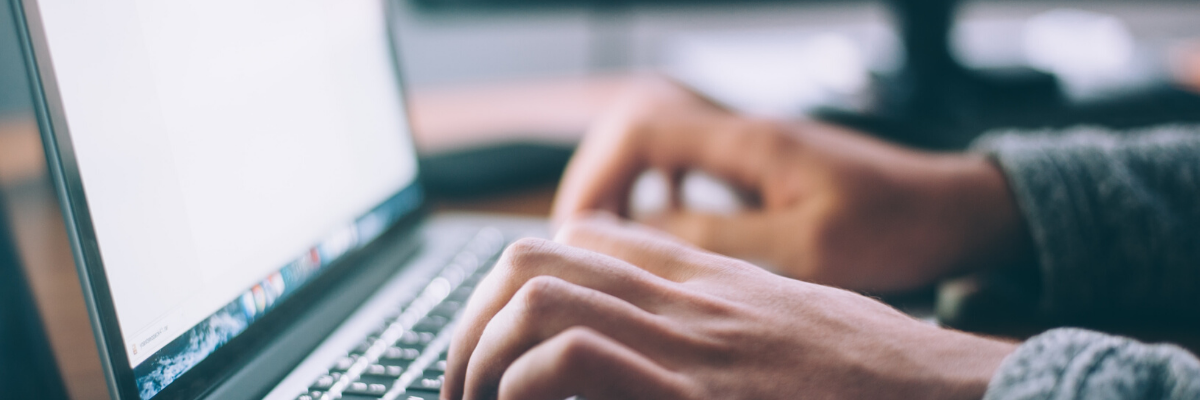 typing on computer