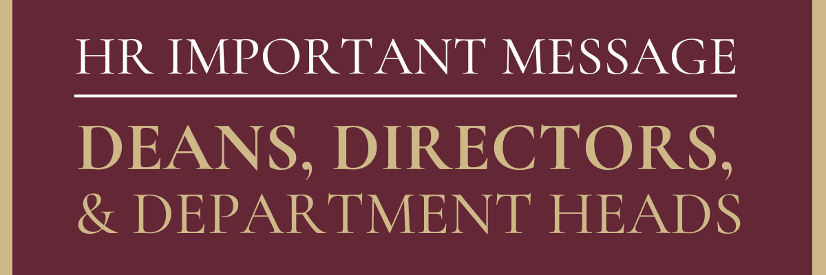Garnet Box with gold writing that reads: Message to deans, directors, department heads, and department representatives