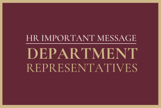 Garnet Box with gold writing that reads: Message to department representatives