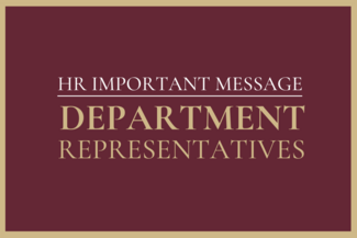 Garnet Box with gold writing that reads: Message to department representatives