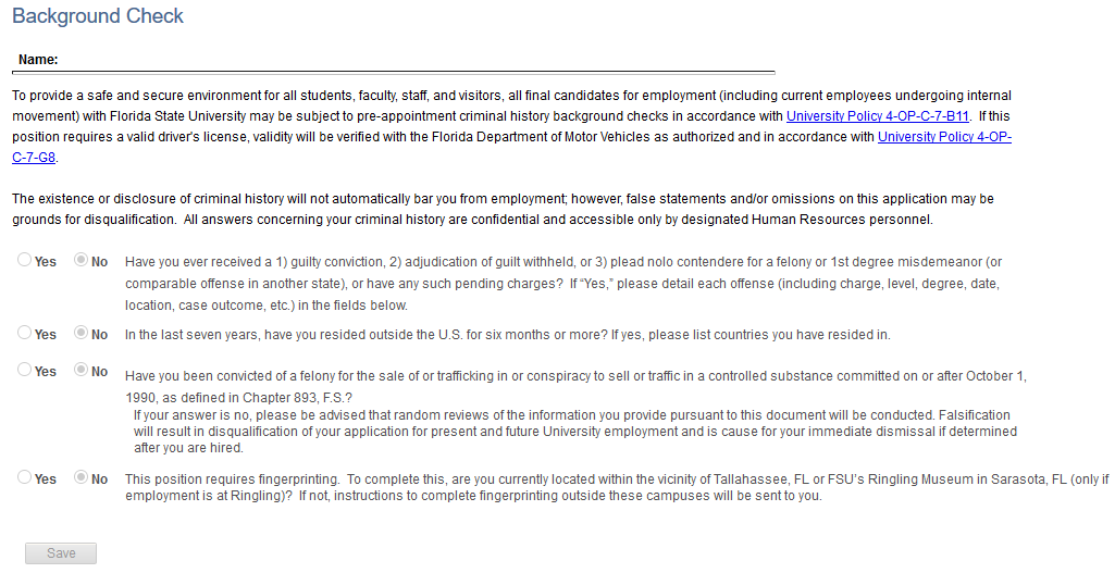 Candidate Background Check