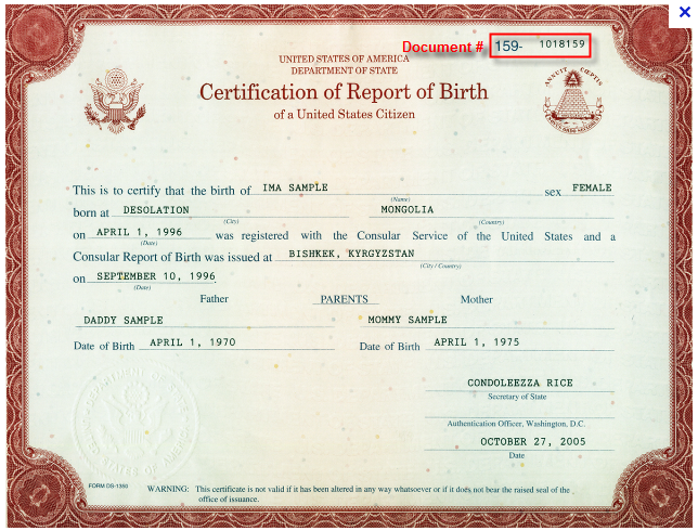 Report of Birth