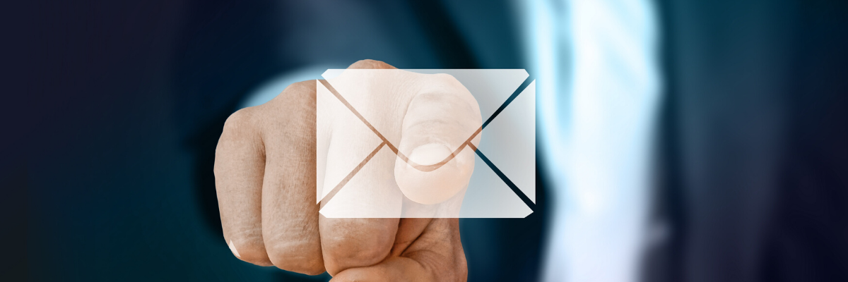 Man touching email icon 