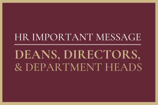 Message to deans, directors, department heads