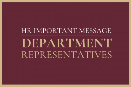 HR Important Message Department Representatives