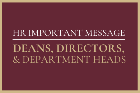 Message to deans, directors, department heads, and department representatives